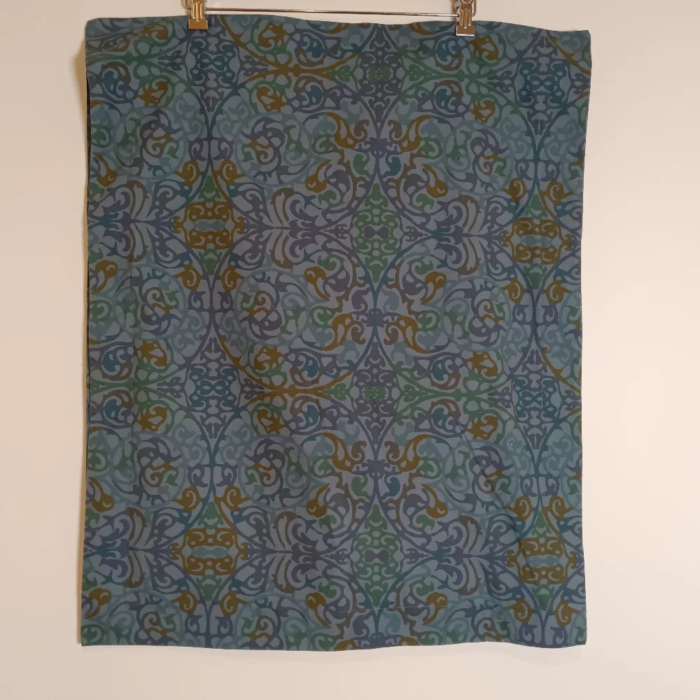 Crate & Barrel Lucia Standard Shams *Pair* Blue Scroll Print